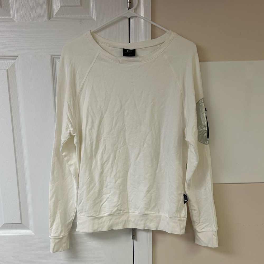 Splits59 White Crewneck Sweatshirt with Sleeve Pocket
